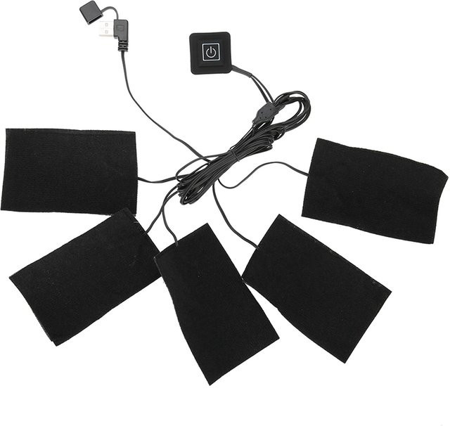 Shoemst USB Elektrische Kleidung mit fünf Heizelementen für Nacken, Rücken und Bauch, temperaturregulierbar, Schwarz - Bild 1
