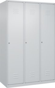 C+P Spind Classic PLUS Garderobenschrank mit 3 Abteilen, Grau, H x B x T: 185 x 120 x 50 cm - Bild 1
