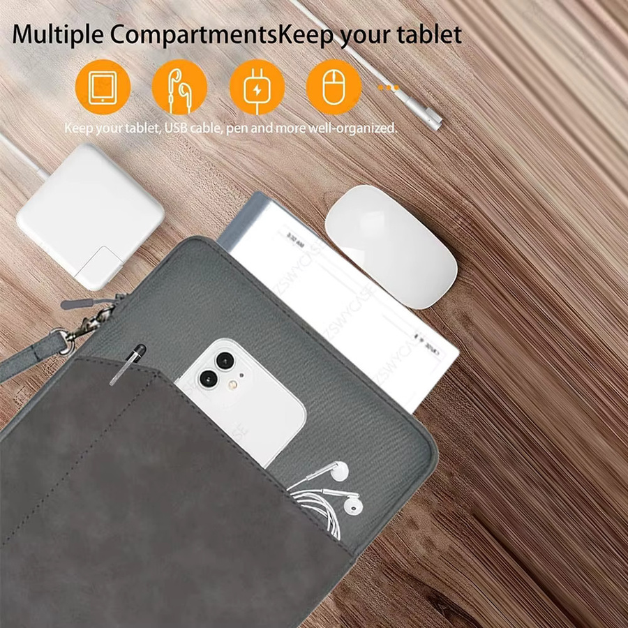 DZSWYCASE Tablet-Hülle Tragetasche für 7,9 bis 13 Zoll, Wasserabweisend, Farbe: Grau - Bild 5