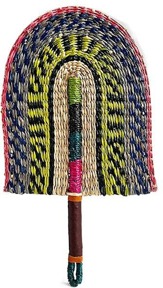 Handgemachter Strohfächer von Oner in Grau als nordische Hängedekoration im Boho-Stil - Bild 1
