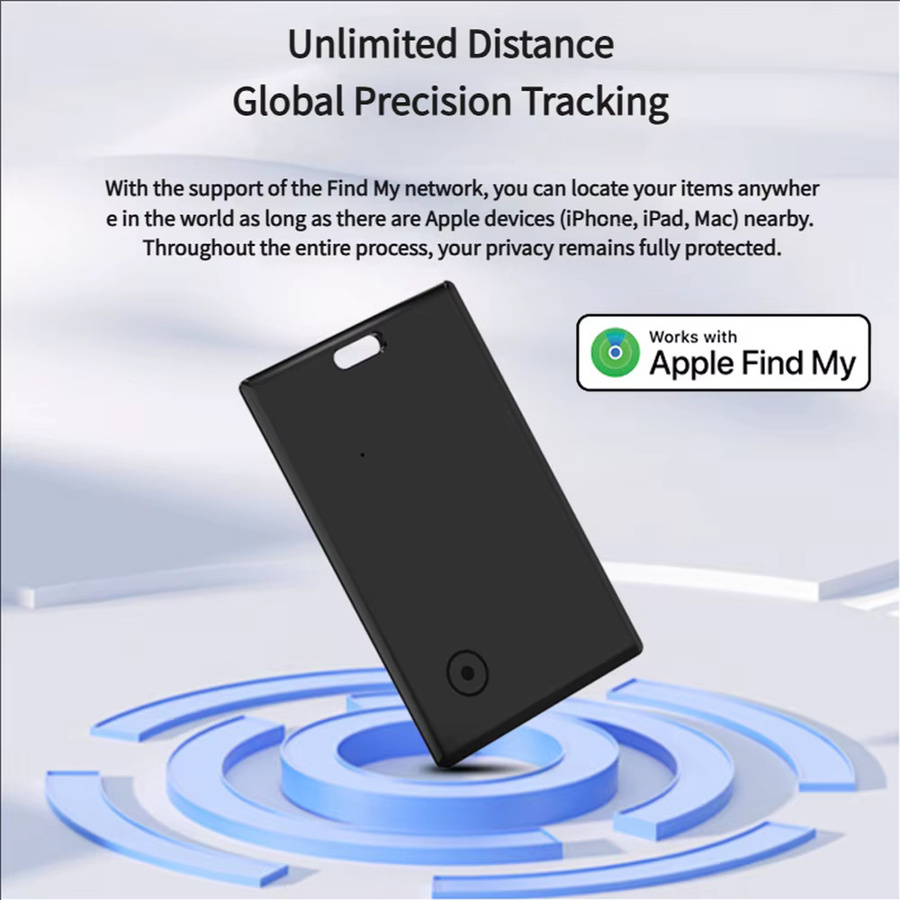 leapii Geldbörsen-Tracker-Karte in Schwarz, kompatibel mit Apple Find My (nur iOS), wasserdichter Bluetooth-Tracker mit 1 Jahr Batterielaufzeit ohne Aufladen - Bild 2
