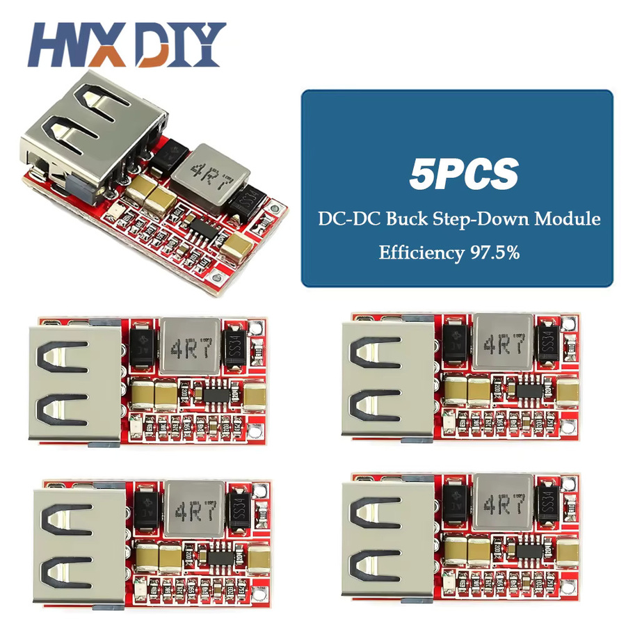 USB Step Down Modul DC-DC Konverter 6V-20V auf 5V für Telefon Ladegerät und Auto Netzteil, Rot - Bild 2