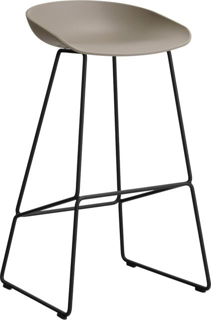 HAY About A Stool AAS 38 Hocker in Beige mit Stahlgestell und Polypropylen-Sitzschale im industriellen Design - Bild 1