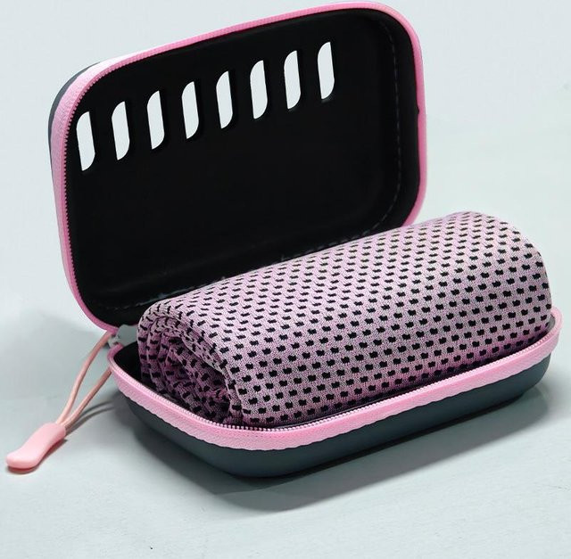 TrendVibeCN Kühlendes Eistuch für Sommer und Outdoor, EVA Fitness Sporttuch, Farbe: Rosa, B x L: 30 x 80 cm - Bild 1