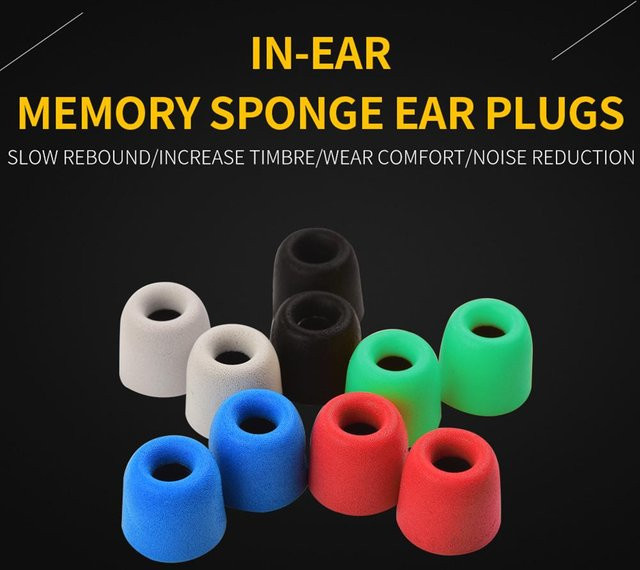 5 Paar Silikon-Ohrstöpsel mit Memory-Schaum-Spitzen für In-Ear-Kopfhörer von Andoer in Grün - Bild 1