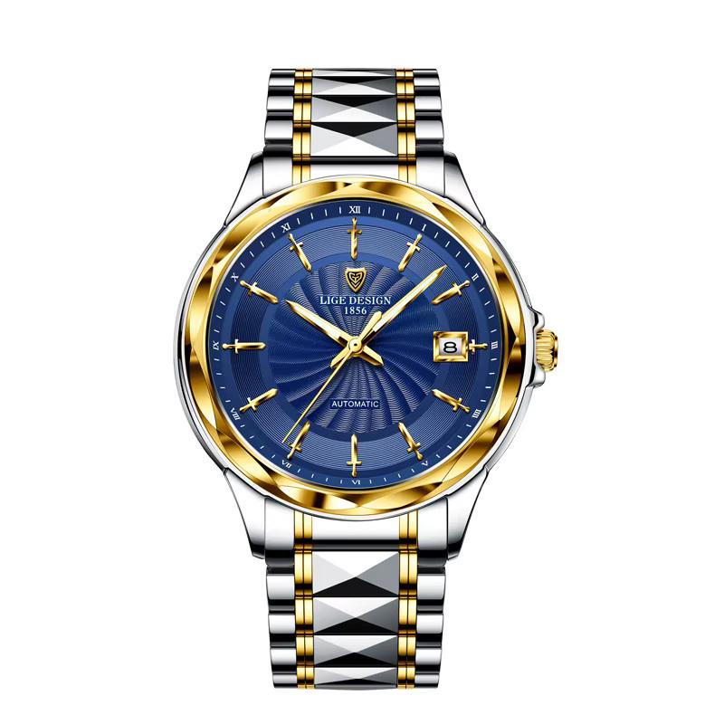 LIGE Armbanduhr Automatik, Edelstahl, Blau, Herren - Bild 7