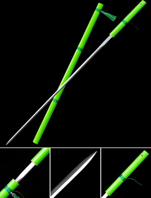 Muramasa Steel Tang Jian Schwert aus Hochmanganstahl mit grüner Bambusscheide als dekoratives Samurai-Katana - Bild 1