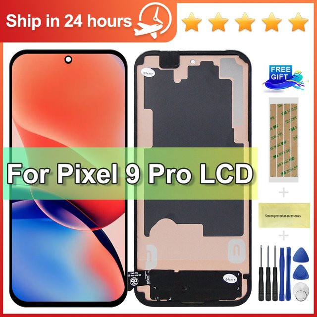 Sinmaytai Ersatzdisplay für Google Pixel 9 Pro, TFT-Qualitäts-LCD-Display mit digitalem Touchscreen-Digitizer, Farbe: Schwarz, kompatibel mit den Modellen GR83Y, GEC77, GWVK6 - Bild 1
