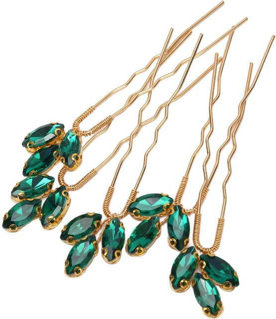 Haarnadel, Grüne Strass, Vintage, Damen - Bild 1