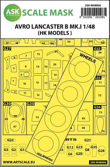 HK Models Avro Lancaster Mk.I B outside painting mask, Zubehör, 1:48 - Bild 1