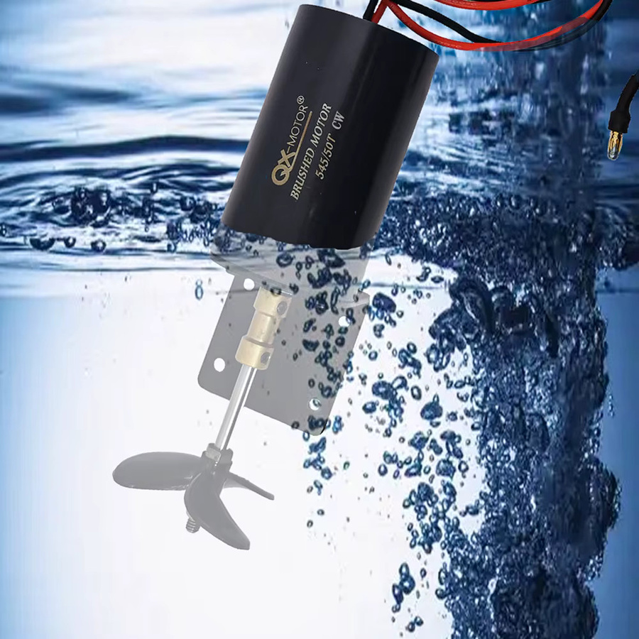 QX-MOTOR Unterwasserstrahlruder, Hochleistungs-Bürstenmotor, Metall, Schwarz - Bild 3