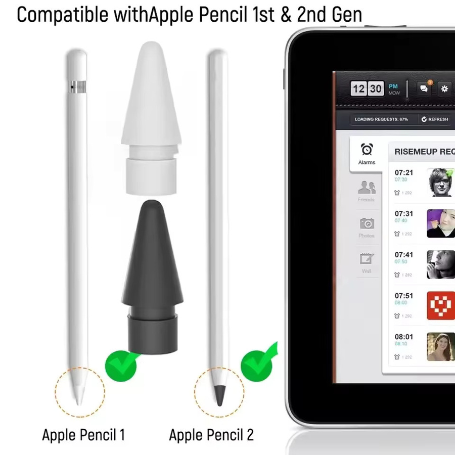 Verschleißfeste Ersatzspitzen für Apple Pencil 1, 2, USB-C und Pro, 2 Stück Precision Fine Nibs für iPad Pro und Pencil Stylus - Bild 2