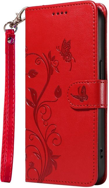 Leder Klapphülle Brieftasche für Samsung Galaxy A55 A54 A53 A35 A34 A33 A25 A24 A23 A16 A06 in Rot - Bild 1