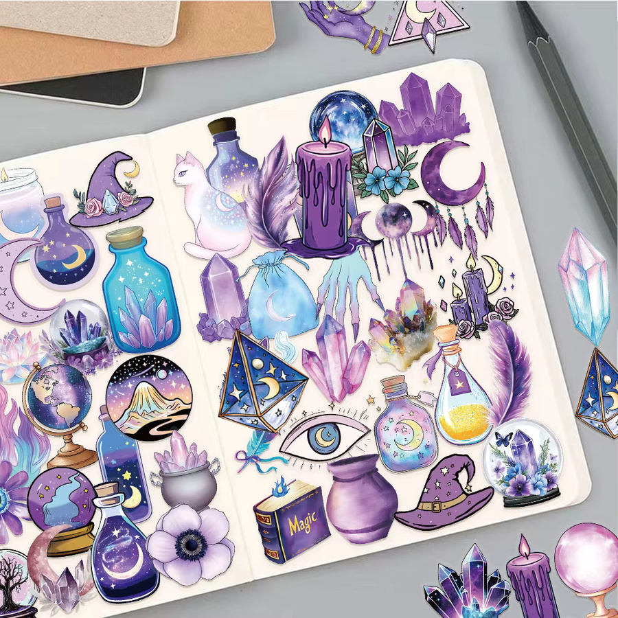 Rspctou Retro magische Hexe ästhetische Aufkleber, transparent, multicolour, 10-teiliges Set - Bild 4
