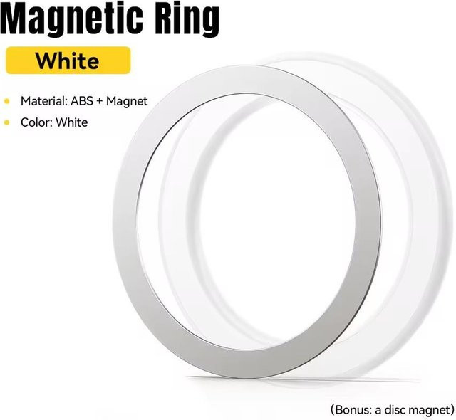 Essager Magnetischer Metallring in Weiß für iPhone 16 15 14 und Android-Handys als MagSafe Aufkleber für kabellose Ladeständer - Bild 1