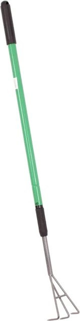 Galaflor Kleingrubber mit 3 Stahlzinken und Teleskopstiel, Schwarz-grün, Höhe: 100-146 cm - Bild 1
