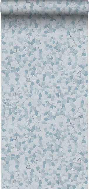 Sanders & Sanders Tapete Mosaik-Fliesen Blau, geometrisches Design, Breite: 53 cm, Länge: 10 m - Bild 1