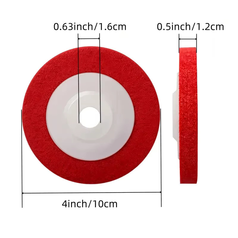 5 Stück LouCnloin Nylon-Schleifpads 4 Zoll zum Polieren und Reinigen von Metall und Holz in Grau und Rot - Bild 2