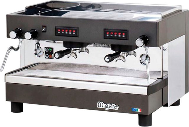 Magister Siebträgermaschine 2-gruppig automatisch HRC in Silber/Schwarz B/H/T: 76 x 52,5 x 49,2 cm - Bild 1