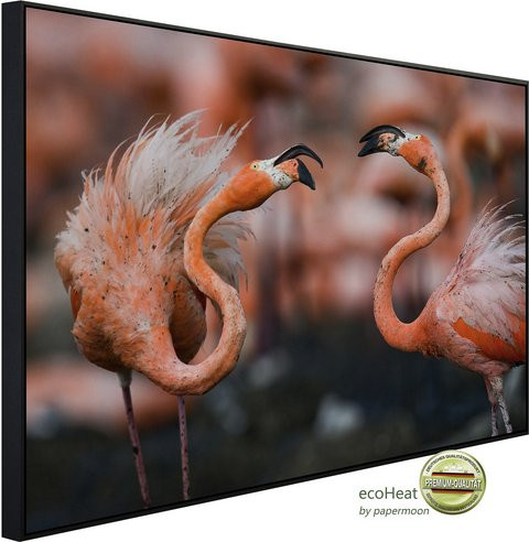 papermoon Infrarotheizung EcoHeat Karibische Flamingos mit Matt-Effekt in Bunt, App-Steuerung und Überhitzungsschutz - Bild 1