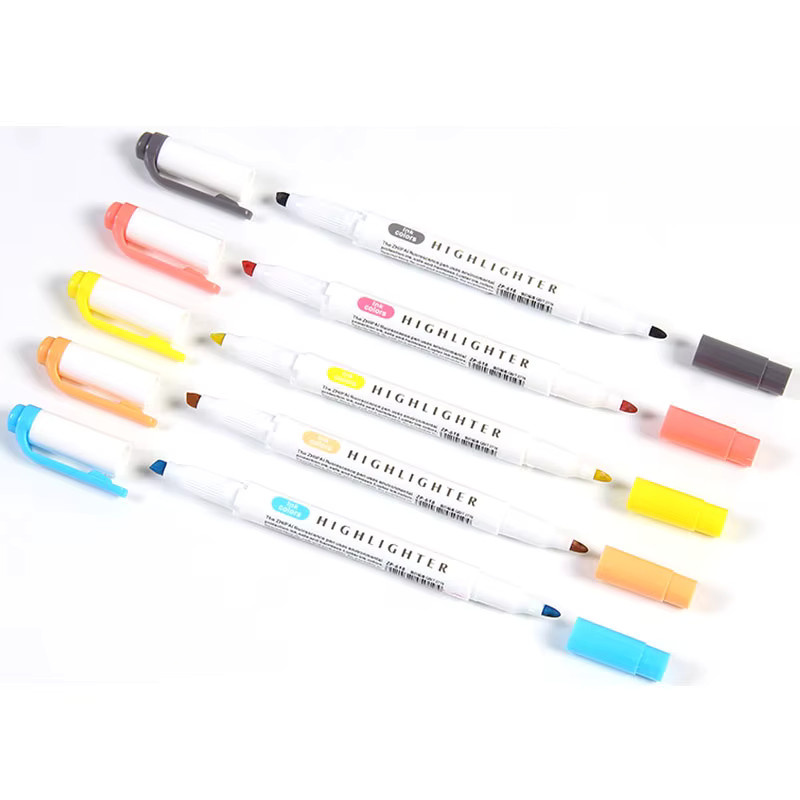Doppelkopf Textmarker Set in Mehrfarbig für Graffiti und Kunst Skizzenmarker im Kawaii Design - Bild 3