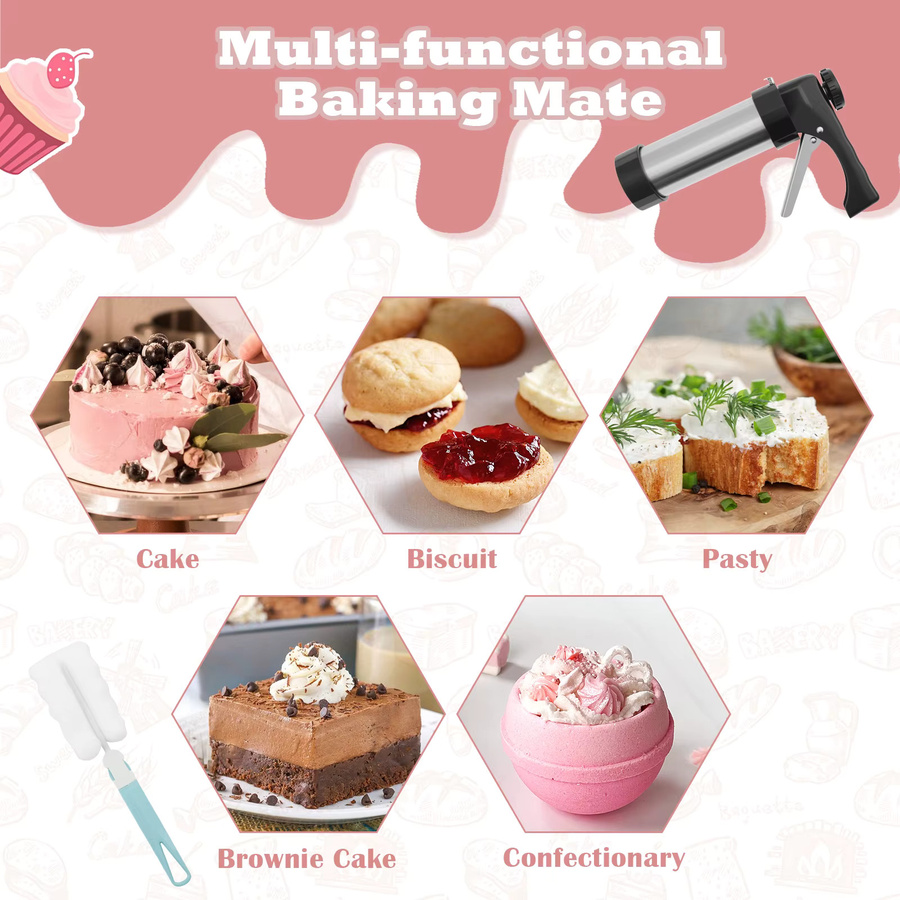 Willstar Churro Maker Set aus Edelstahl in Silber mit Spritzbeutel und verschiedenen Düsen für Gebäck und Keksformen - Bild 5