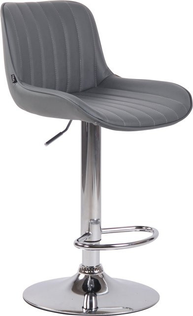 TPFLiving Barhocker Lento in Grau mit Kunstleder und Chromoptik Metallgestell, drehbar 360 Grad, Höhe: 108 cm, Breite: 50 cm, Tiefe: 50 cm - Bild 1