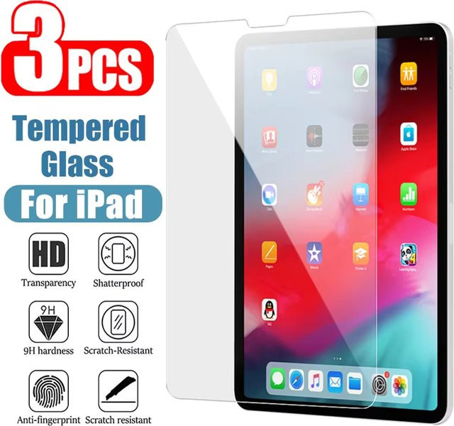 3er-Set Panzerglas Schutzfolie für Apple iPad und iPad Air in Transparent - Bild 1