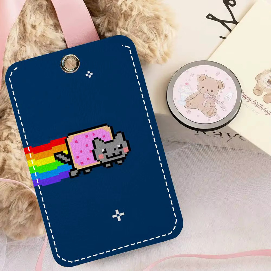Schlüsselanhänger N-nyan Cat, Leder, Kartenetui - Bild 4