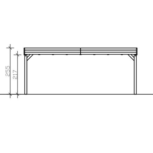 Skan Holz Carport Grunewald aus Fichte-Leimholz mit EPDM-Dach in Beige, B/T: 622 x 554 cm, Höhe: 255 cm - Bild 3