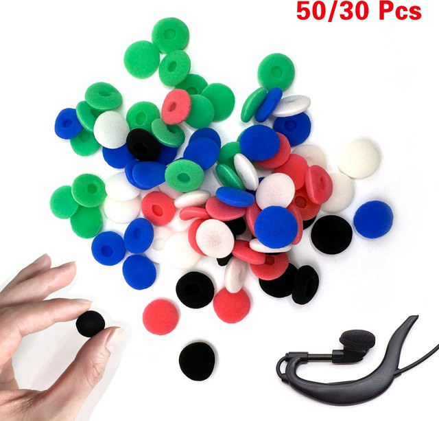 ORISH Soft Headset Ohrpolster aus Baumwolle in Rot und Multicolour mit 15mm Schwamm-Filter für flexible Mini Kopfhörer - Bild 1