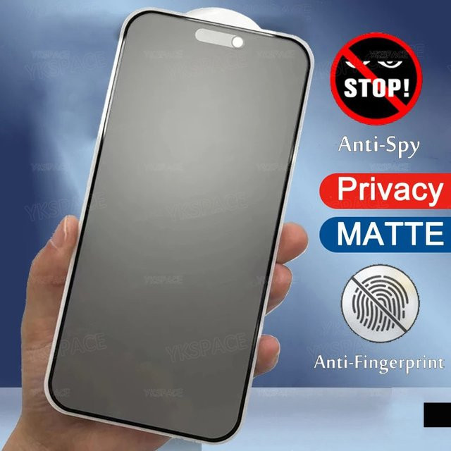 ZYXGUGU Matt Anti-Spy Panzerglas Sichtschutz für iPhone 11 12 13 14 15 16 17 Pro Max Plus Mini Air - Bild 1