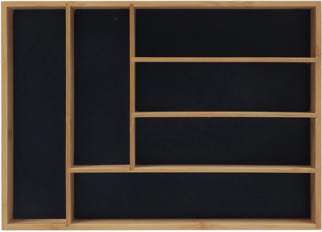 Besteckkasten aus Bambus von Relaxdays mit 6 Fächern in Braun, B/T/H: 35,5 x 25,5 x 5 cm - Bild 1