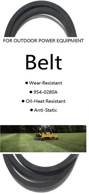 MTD Keilriemen 5/8 Zoll x 53 Zoll in Schwarz für Rasentraktoren L10 L12 LT80 LT140 YM1338 ersetzt 754-0280 - Bild 1