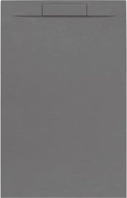 Frascio New Technology Duschwanne Vulcano Line Plus aus Kunstharz und Marmorpulver in Grau RAL 7037 mit Seitengitter aus Marmoresina, B/T: 160 x 80 cm - Bild 1