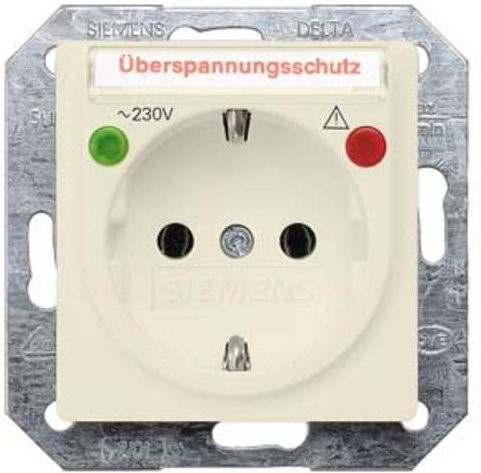 Siemens Schutzkontakt-Steckdose Delta in Weiß 5UB1565 - Bild 1