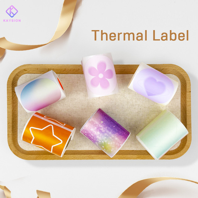 KAYSION Farb-Thermoetiketten in Rot, runde selbstklebende Aufkleber für Direktdruck, geeignet für DIY-Logo-Design und QR-Codes, kompatibel mit M110 M200 M221 SK58 SK20 - Bild 1