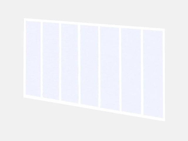 Vente-unique Glaswand Bayview Weiß aus Aluminium und Glas mit einer Breite von 210 cm - Bild 1