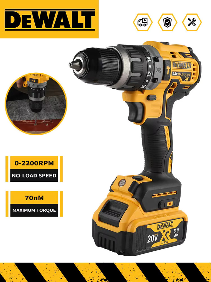 DeWalt DCD796 Akku-Schlagbohrmaschine mit bürstenlosem Motor, 2000 U/min, Gelb - Bild 6