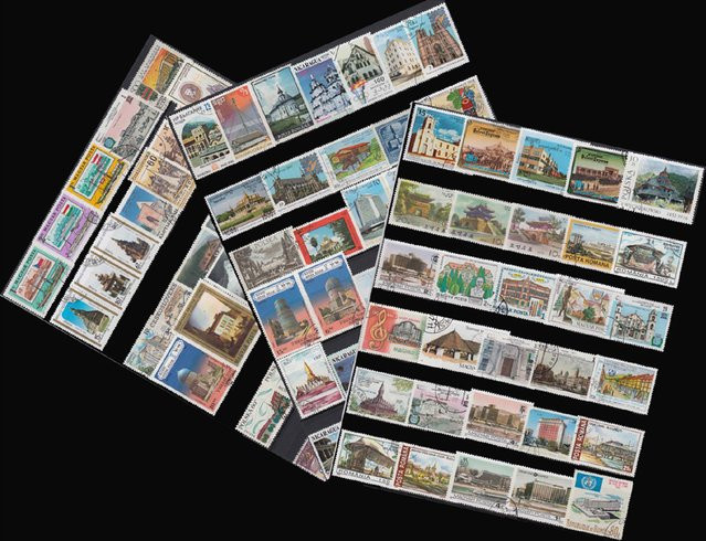 Verschiedene Briefmarken mit Postmarken für deine Sammlung und dein Scrapbooking, Mehrfarbig - Bild 1