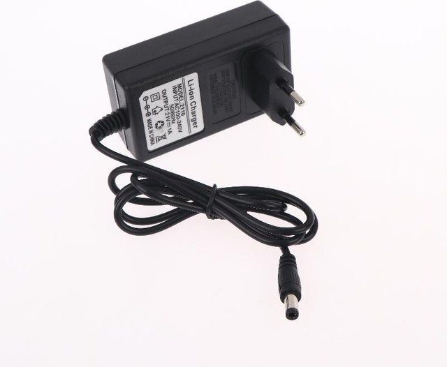 21V Lithium-Akku-Ladegerät mit Überhitzungsschutz und EU-Stecker, Netzteil 1A/2A für 18V elektrische Schraubenschlüssel-Akkus, Farbe: Schwarz - Bild 1
