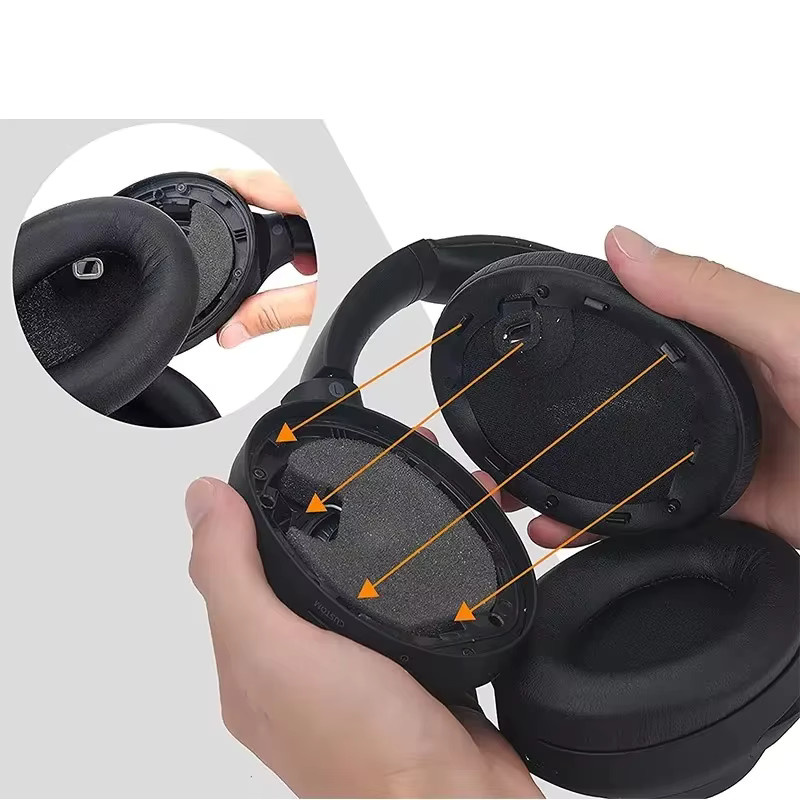 Sony Ersatz-Ohrpolster für WH-1000XM4 Kopfhörer aus weichem Memory-Schaum in Schwarz - Bild 6
