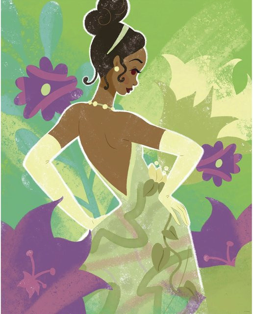 Komar Wandbild Disney Princess Tiana in Grün, B: 40 cm, H: 50 cm - Bild 1