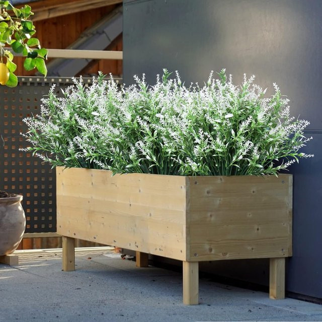 ZQCY Künstlicher Lavendel in Orange aus Kunststoff für Garten, Hochzeit und Dekoration - Bild 1
