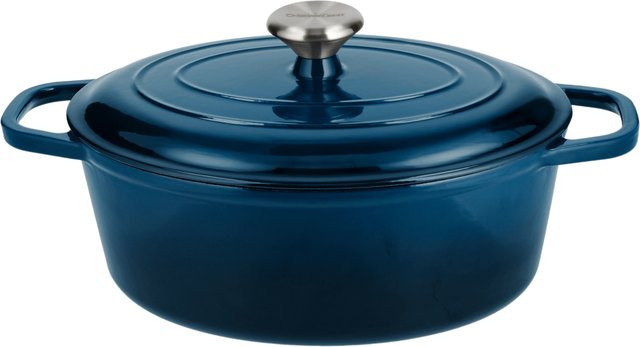 SILVERCREST Premium-Gusseisenbräter aus emailliertem Gusseisen in Blau - Bild 1