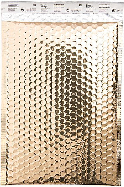 Rico Design Paper Poetry Luftpolstertasche C4 in Gold mit selbstklebendem Peel-off-Streifen, B: 34,0 cm x H: 25,0 cm - Bild 1