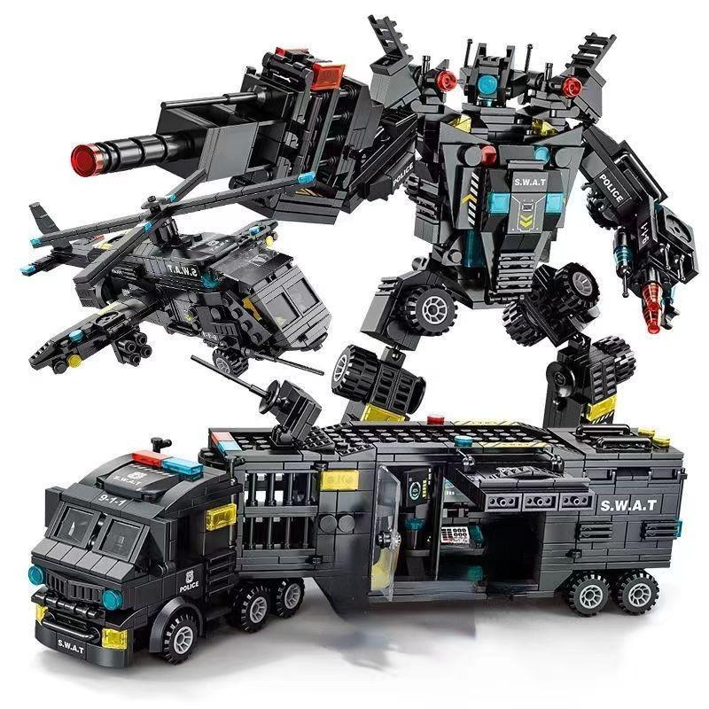 Linyi toy Bausteine Stadtgebiet Polizei Weltraumanlage Swat 700-teiliges Set - Bild 1