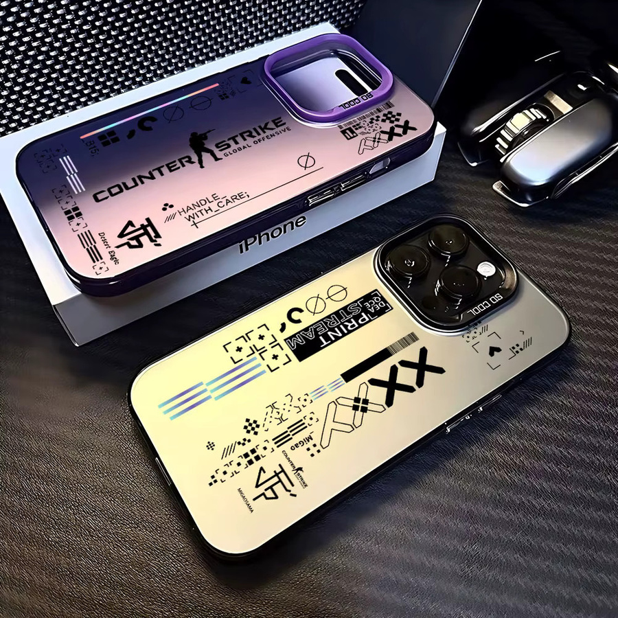 Potdemiel Handyhülle im Counter Strike CS GO Design für iPhone 11 bis 16 Pro Max, Candy Matte Back Cover - Bild 3