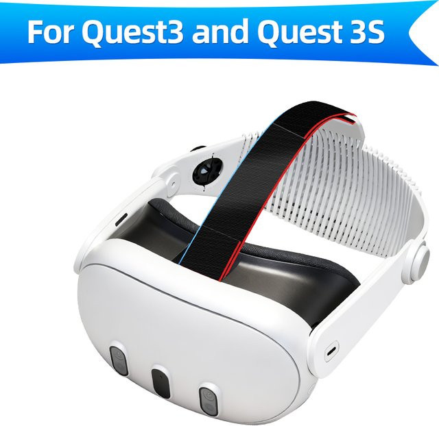 QURK-VR Stirnbänder für Meta Quest 3 und Quest 3S, verstellbare und atmungsaktive Kopfstützen aus weichem Gummi - Bild 1