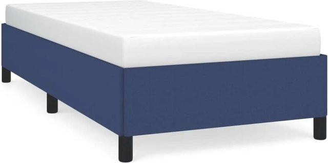 vidaXL Bettgestell aus Stoff in Blau, modernes Polsterbett für Erwachsene, B/T/H: 90 x 200 x 35 cm - Bild 1